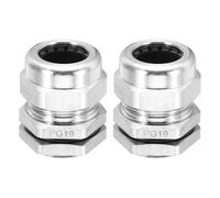 sourcing map PG19 Cable Glands, IP68 Waterproof Strain Relief Cord Grip Connector for 10-14mm Dia Wire, 304 Stainless Steel Wire Protectors for Cable Fixing, Wiring, Repairing, Pack of 2