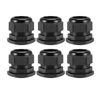 sourcing map PG36 Cable Gland 22mm-32mm Wire Hole Waterproof Nylon Joint Adjustable Locknut with Washer Black 6pcs
