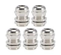 sourcing map PG9 Cable Gland 4mm-8mm Wire Hole Waterproof Metal Joint Adjustable Locknut with Washer 5pcs