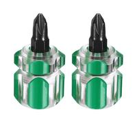 sourcing map PH2 Stubby Phillips Screwdriver 45# Steel Green 2pcs