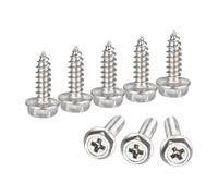 sourcing map Phillips Hex Washer Self Tapping Screws, M3 x 10mm 304 Stainless Steel Hex Flange Sheet Metal Screw 50pcs