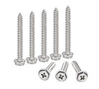sourcing map Phillips Hex Washer Self Tapping Screws, M4 x 40mm 304 Stainless Steel Hex Flange Sheet Metal Screw 50pcs