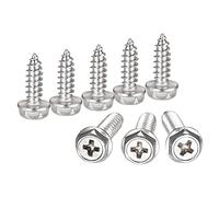 sourcing map Phillips Hex Washer Self Tapping Screws, M5 x 16mm 304 Stainless Steel Hex Flange Sheet Metal Screw 25pcs