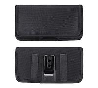 sourcing map Phone Belt Holder Case for 6.9-7.2" Cell Phones, Horizontal Oxford Phone Belt Pouch for Men Women with Clip Loops, Black