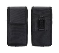 sourcing map Phone Belt Holder Case for 7.2" Cell Phones, Vertical Oxford Phone Belt Pouch for Men Women with Clip Loops, Black