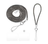 sourcing map Phone Crossbody Lanyard, 2 Size Crystal Phone Lanyard Bling Shoulder Strap Phone Bag Handbag Strap Universal Cell Phone Chain for Phone Handbag Wallet (Grey, 27.6" / 9.6")