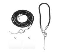 sourcing map Phone Crossbody Lanyard, 2 Size Crystal Phone Lanyard Bling Shoulder Strap Phone Bag Handbag Strap Universal Cell Phone Chain for Phone Handbag Wallet (Black, 27.6" / 9.8")