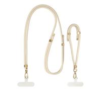 sourcing map Phone Crossbody Lanyard, Adjustable Anti-Theft Phone Patches Strap and Wristlet Strap Lanyard Kit, Neck Lanyard for Keys ID Badges Phones Wallet, Cream