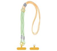 sourcing map Phone Crossbody Lanyard with Hanging Loops, Adjustable Anti-Theft Phone Patches Strap Multifunction Neck Lanyard for Keys ID Badges Phones Wallet, Green Pink