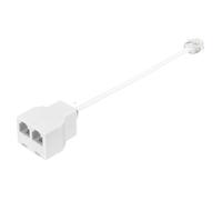 sourcing map Phone Jack Splitter, RJ11 6P4C Telephone Line 2 Way Splitter Adapter for Landline, 0.55ft, White