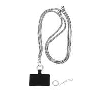 sourcing map Phone Lanyard, 33"-63" Adjustable Crossbody Phone Strap Detachable Anti Theft Cellphone Chain Strap Polyester Woven Lanyards with Tether Tabs for Smartphones, White Black