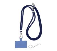 sourcing map Phone Lanyard, 33"-63" Adjustable Crossbody Phone Strap Detachable Anti Theft Cellphone Chain Strap Polyester Woven Lanyards with Tether Tabs for Smartphones, Navy Blue