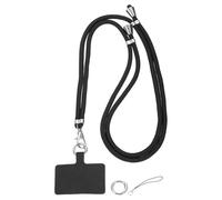 sourcing map Phone Lanyard, 33"-63" Adjustable Crossbody Phone Strap Detachable Anti Theft Cellphone Chain Strap Polyester Woven Lanyards with Tether Tabs for Smartphones, Black
