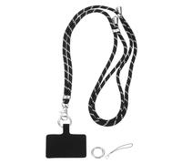 sourcing map Phone Lanyard, 33"-63" Adjustable Crossbody Phone Strap Detachable Anti Theft Cellphone Chain Strap Polyester Woven Lanyards with Tether Tabs for Smartphones, Black/White