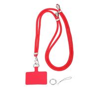 sourcing map Phone Lanyard, 33"-63" Adjustable Crossbody Phone Strap Detachable Anti Theft Cellphone Chain Strap Polyester Woven Lanyards with Tether Tabs for Smartphones, Red