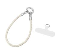 sourcing map Phone Lanyard, 7.1 Inch Phone Wrist Strap PU Woven Lanyards Hands-Free Anti Theft Wristlet Straps with Tether Tabs for Smartphones, White