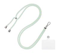 sourcing map Phone Lanyard Universal Crossbody Polyester Adjustable Neck Lanyard with Transparent Lanyard Patch for Smartphone Case Green and Yellow 1 Pcs