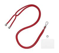 sourcing map Phone Lanyard Universal Crossbody Polyester Adjustable Neck Lanyard with Transparent Lanyard Patch for Smartphone Case Red 1 Pcs