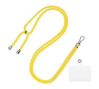 sourcing map Phone Lanyard Universal Crossbody Polyester Adjustable Neck Lanyard with Transparent Lanyard Patch for Smartphone Case Yellow 1 Pcs