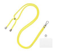 sourcing map Phone Lanyard Universal Crossbody Polyester Adjustable Neck Lanyard with Transparent Lanyard Patch for Smartphone Case Bright Yellow 1 Pcs