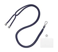 sourcing map Phone Lanyard Universal Crossbody Polyester Adjustable Neck Lanyard with Transparent Lanyard Patch for Smartphone Case Dark Blue 1 Pcs