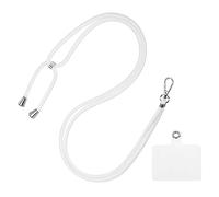 sourcing map Phone Lanyard Universal Crossbody Polyester Adjustable Neck Lanyard with Transparent Lanyard Patch for Smartphone Case White 1 Pcs
