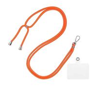sourcing map Phone Lanyard Universal Crossbody Polyester Adjustable Neck Lanyard with Transparent Lanyard Patch for Smartphone Case Orange 1 Pcs
