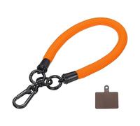 sourcing map Phone Lanyard Universal Polyester Wrist Lanyard with Lanyard Patch for All Smartphone Case Bright Orange 1 Pack