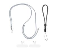 sourcing map Phone Lanyards 2Pcs - 1Pcs 30" Adjustable Neck Strap, 1Pcs Wrist Strap, 2 Patches Universal Crossbody Cellphone Lanyard for Keys ID Badges, Gray
