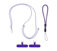 sourcing map Phone Lanyards 2Pcs - 1Pcs 30" Adjustable Neck Strap, 1Pcs Wrist Strap, 2 Patches Universal Crossbody Cellphone Lanyard for Keys ID Badges, Purple