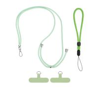 sourcing map Phone Lanyards 2Pcs - 1Pcs 30" Adjustable Neck Strap, 1Pcs Wrist Strap, 2 Patches Universal Crossbody Cellphone Lanyard for Keys ID Badges, Light Green