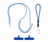 sourcing map Phone Lanyards 2Pcs - 1Pcs 30" Adjustable Neck Strap, 1Pcs Wrist Strap, 2 Patches Universal Crossbody Cellphone Lanyard for Keys ID Badges, Dark Blue