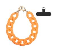 sourcing map Phone Wrist Strap, 11 Inch Acrylic Cellphone Chain with Tether Tab, Hands-Free Wristlet Strap for Women Phone Case Accessories, Orange