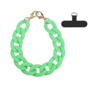 sourcing map Phone Wrist Strap, 11 Inch Acrylic Cellphone Chain with Tether Tab, Hands-Free Wristlet Strap for Women Phone Case Accessories, Bright Green