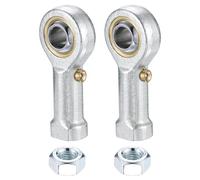 sourcing map PHSB4 1/4 Inch Female Rod End Bearing, 2Pcs 1/4-28 UNF Right Hand Female Thread Rod Ends with Jam Nuts for Agriculture, Machinery, CNC Equipment