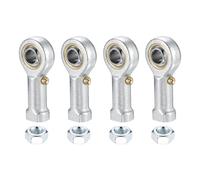 sourcing map PHSB4 1/4 Inch Female Rod End Bearing, 4Pcs 1/4-28 UNF Right Hand Female Thread Rod Ends with Jam Nuts for Agriculture, Machinery, CNC Equipment