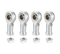 sourcing map PHSB5L 5/16 Inch Female Rod End Bearing, 4Pcs 5/16-24 UNF Left Hand Female Thread Rod Ends with Jam Nuts for Agriculture, Machinery, CNC Equipment