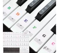 sourcing map Piano Keyboard Stickers for 88/61/54/49 Keys, Letter Key Sticker Piano Notes Guide Removable for Beginners Learning, Colorful