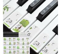 sourcing map Piano Keyboard Stickers for 88/61/54 Keys, Letter Key Sticker Colorful Piano Notes Guide Removable for Beginners Learning