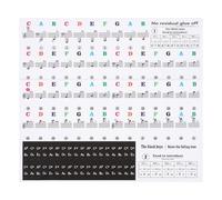 sourcing map Piano Keyboard Stickers for 88/61/76/54 Keys, Removable Piano Letter Key Note Guide Sticker for Beginners Music Learning Aid, Colorful