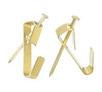 sourcing map Picture Hangers, 35Pcs 100lb - Metal Picture Hanging Kit with Nails, Picture Frame Hooks on Drywall Wooden Wall for Clock, House Decoration (Gold)