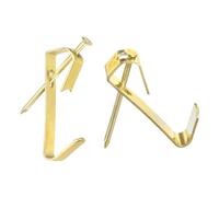 sourcing map Picture Hangers, 50Pcs 30lb - Metal Picture Hanging Kit with Nails, Picture Frame Hooks on Drywall Wooden Wall for Clock, House Decoration (Gold)