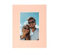 sourcing map Picture Mats, 8 x 10 for 5 x 7 Pictures Acid Free White Core Bevel Cut Frame Mattes with Backing for Display Art Measuring, Lotus Root