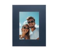 sourcing map Picture Mats, 8 x 10 Mat Board Center for 5 x 7 Pictures Acid Free White Core Bevel Cut Frame Mattes with Backing for Display Art Measuring, Dark Blue