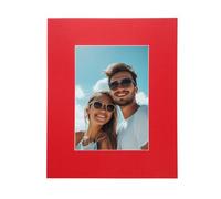 sourcing map Picture Mats, 8 x 10 Mat Board Center for 5 x 7 Pictures Acid Free White Core Bevel Cut Frame Mattes with Backing for Display Art Measuring, Red