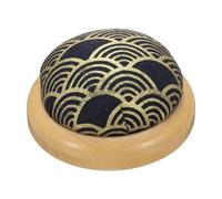 sourcing map Pin Cushion Wooden Base Japanese Style Round Pincushion Needle Holder for Sewing Quilting Needlework DIY Crafts, Black Fish Scales