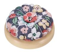 sourcing map Pin Cushions Sewing Cute Needle Japanese Style Cushion Needle Holder Pincushions Magnetic Top Wooden Base for Sewing Quilting Needlework DIY Crafts, Floral Dark Blue