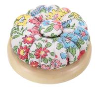 sourcing map Pin Cushions Sewing Cute Needle Japanese Style Cushion Needle Holder Pincushions Magnetic Top Wooden Base for Sewing Quilting Needlework DIY Crafts, Floral White