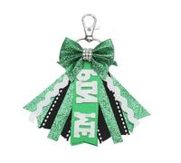 sourcing map Pin Me Cheer Bow Keychain, Sport Cute Cheerleader Gifts Key Chains for Backpack Purse Keyring Schoolbag Pendant Birthday Gift, Green