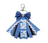 sourcing map Pin Me Cheer Bow Keychain, Sport Cute Cheerleader Gifts Key Chains for Backpack Purse Keyring Schoolbag Pendant Birthday Gift, Blue